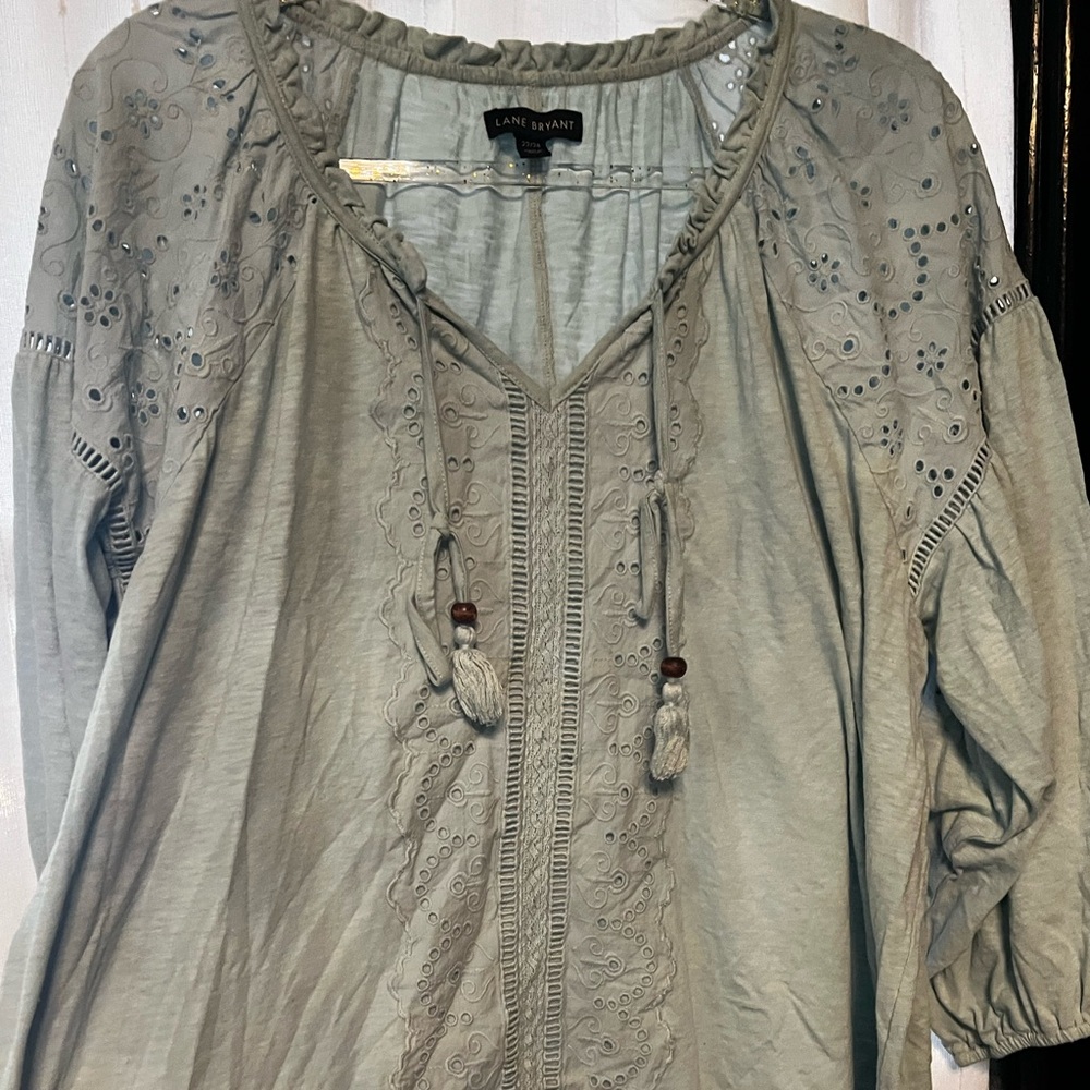 Baby blue boho top 22/24 plus size Lane Bryant